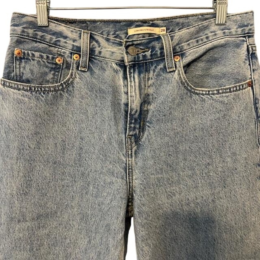 Levis Low Pro Straight Jeans Light Wash Denim Size 28 Womens 30x30 - Picture 5 of 11